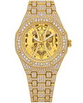 Gold Phantom Skeleton Iced-Out Watch